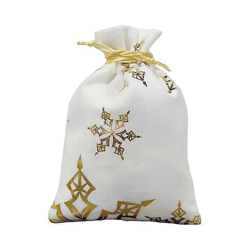 New Flannel Gold Stamping Drawstring Bag Five-pointed Star Moon Christmas Gift Bag Candy Drawstring Bag Colored Stars (Green)