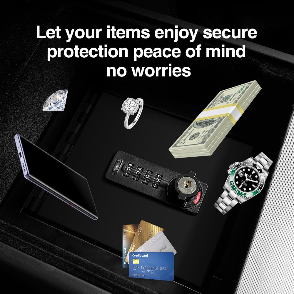 Fit For Tesla Model 3 Highland Model Y Juniper Model Y L 2025 Armrest Password Storage Box Accessories Center Console Lock Box