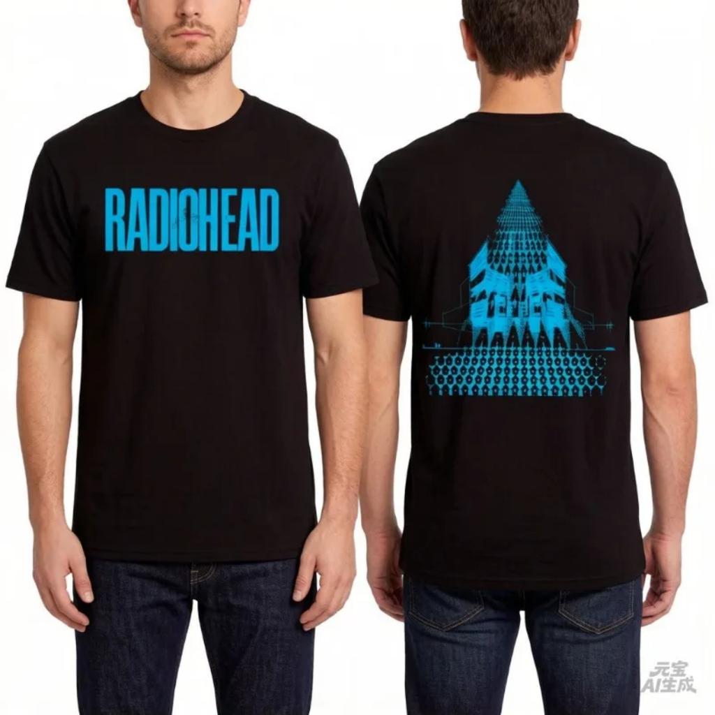 Футболки с графическим принтом группы Radiohead, модные хлопковые футболки в летнее стиле, Харадзюку, для мужчин и женщин, уличная одежда, свободный крой, дышащие.