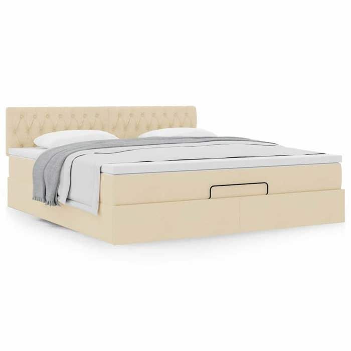 Maison Exclusive - Cadre de lit ottoman avec matelas crème 180x200 cm tissu