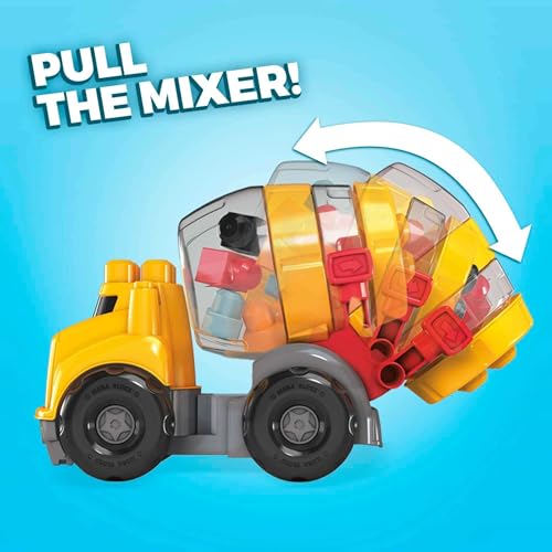 Mega Bloks Грузовик-бетономешалка CAT (9 штук) для возраста от 1 года и старше (GFG11)
