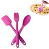 3 Pcs / Set Silicone Baking Spatula Scraper Tool 1pc Spatula Scraper+ 1 Pc Brush + 1 St Spoon Cooking