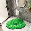 Yousheng Реалистичный 3D Ковер в виде листа Неправильной формы Коврик для пола Противоскользящий Коврик для двери Зеленый лист для ванной, кухни, гостиной Декор
