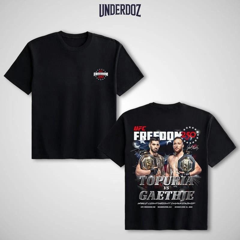 UFC Freedom 250 Топурия против Гейджи Унисекс Хлопковая футболка