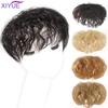 XIYUE Natural Black Brown Hair Topper With Bangs Clip In Hair Extensions Hairpieces Heat Resistant Fiber For Women