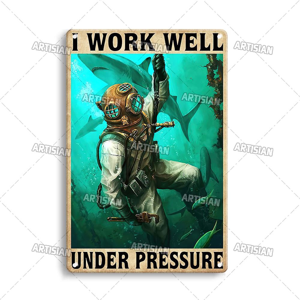 Художественный Плавание Металлический Знак Дайвинг Жестяной Плакат Спорт Океан Декоративная Тарелка Настенный Декор Гараж Бар Паб Клуб Отель Кафе Кухня