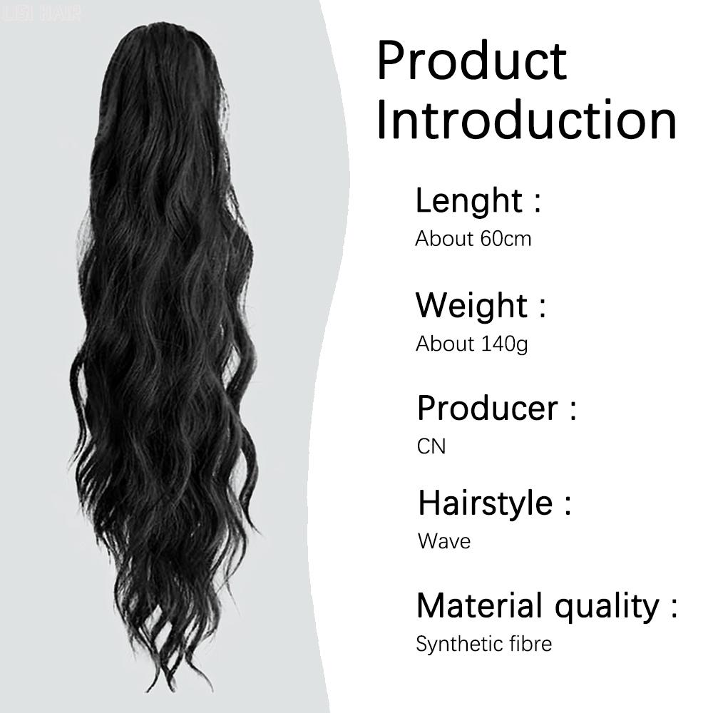 Synthetic Long Wavy Claw In Ponytail Extension Natural Ponytail Mutiple Color To Choose For Women Daily Wear
