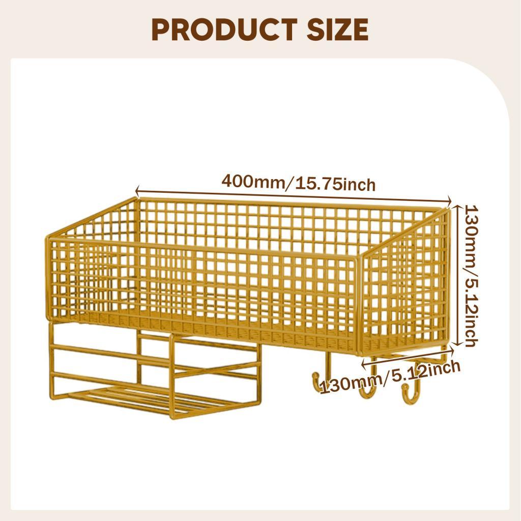Wire Basket Kitchen Storage Seasoning Shelf Pantry Organizer Rack Fruit for Snack Ginger
