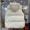 Зима-Осень, женский однотонный теплый жилет без рукавов с воротником-стойкой и воротником-стойкой, свободное шикарное белое пальто на утином пуху