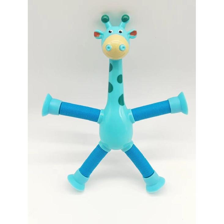 Luminous Changeable Giraffe Extension Tube Children's Educational Toys Cartoon Suction Cup Parent-Child Interactive Educational Decompression