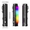 Перезаряжаемый магнитный фонарик с RGB-подсветкой и инфракрасным лазером, карманный фонарь из алюминиевого сплава для работы, ремонта и использования на открытом воздухе