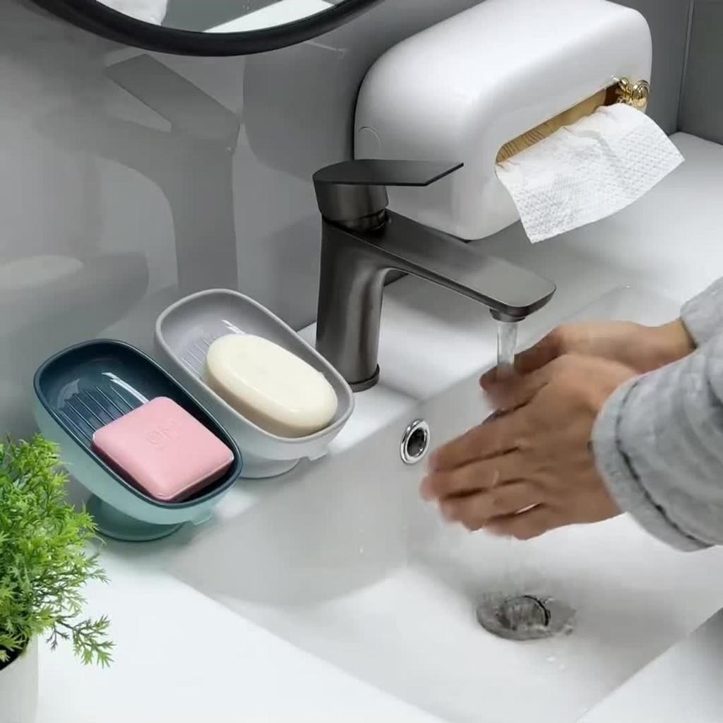 Мыльница с регулируемым углом наклона для ванной комнаты, настенная пластиковая овальная мыльница со сливом, роскошный съемный мыльница