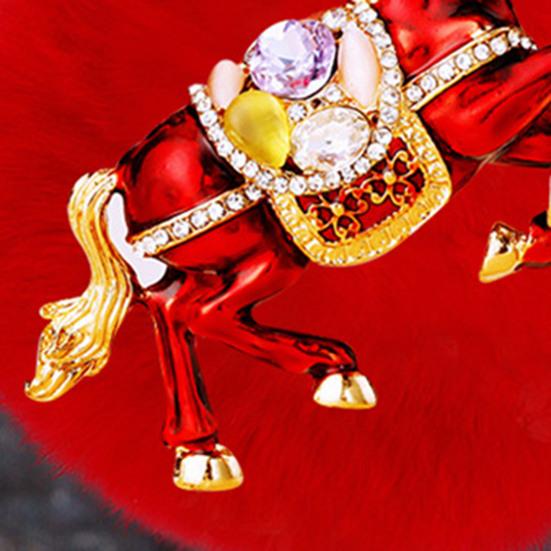 Брелок Сверкающие Стразы Подвеска Лошадь Цепочка для Ключей Автомобиля с Декором Плюшевый Шарик Праздники Выпускной Декоративный Аксессуар