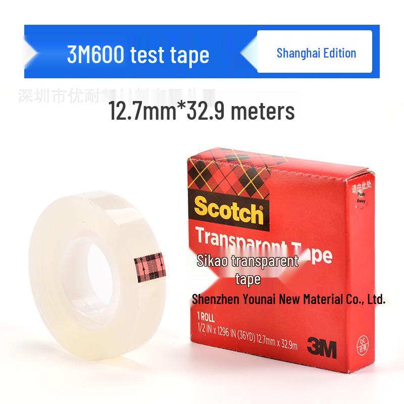 3M Transparent Tape 600: Residue-Free Adhesion Test Tape for Ink, Spray Paint, Stickiness & Tensile Strength
