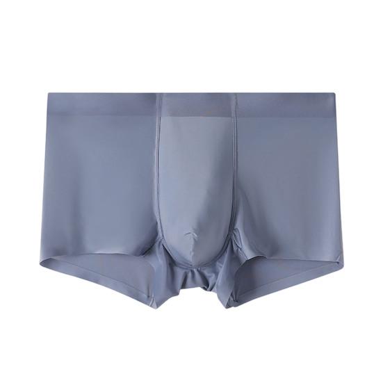 Men Boxer Underwear Elastic Mid-Waist U-Convex Breathable Shorts Briefs Solid Color Comfort Fit Underwear