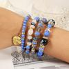 ZAKOL Trendy Multilayer Wooden Strand Bracelets For Men Women Metal Crystal Wristlet Beaded Chain Bracelet Zircon Gifts