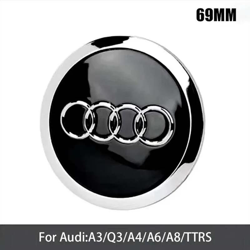 4Pcs/pack 69mm Cap Hub Covers Badge Wheel Center Car Styling for Audi A3 A4 A5 A6 A7 A8 TT V8 RS3 RS5 Q3 Q5 Q7 TT Wheel Hubcap