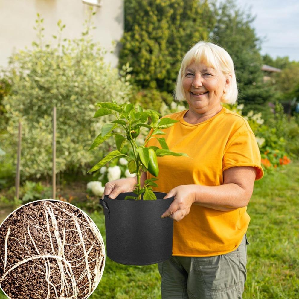 Набор из 6 горшков из нетканого материала объемом 3 галлона и 11 литров с ручками для посадки томатов, картофеля и овощей