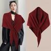 Cashmere Knitted Triangle Scarf Korean Style Winter Shawl Soft Cape Wraps  Women/Men