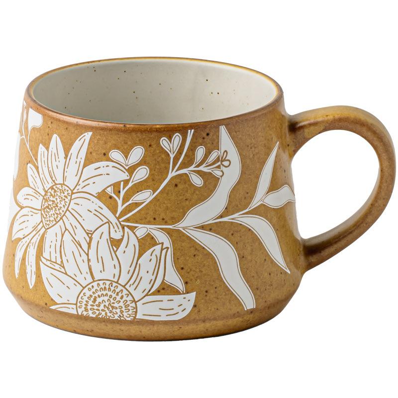 Treasure Exquisite Pattern Ceramic Cup Gift For Girls Practical High-End Coffee Cup Export