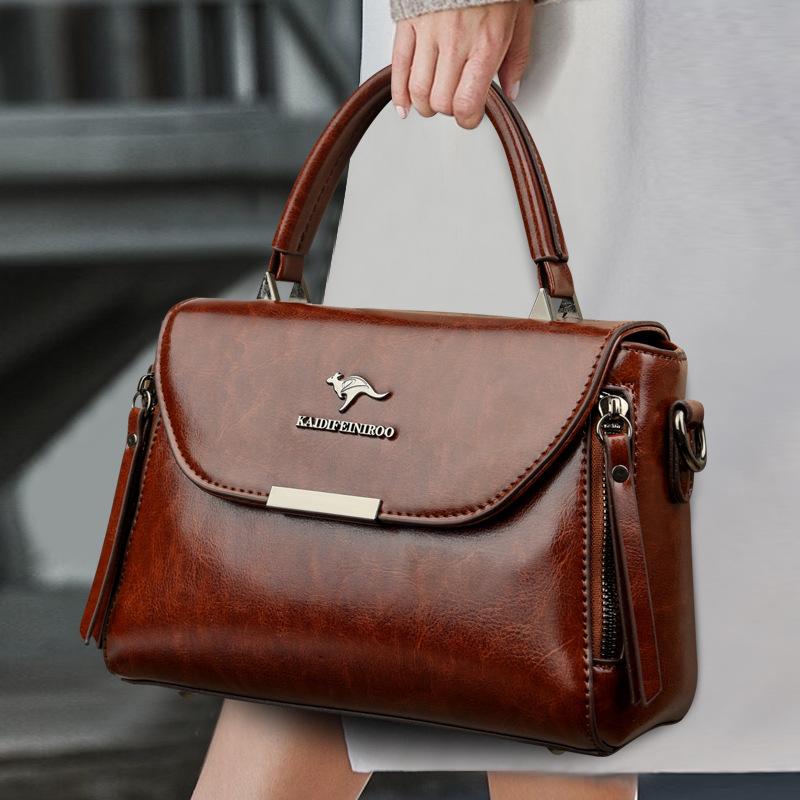 Middle-aged Women's Bag Mom Bag Fashion Soft Leather Large Capacity Single Shoulder Crossbody Bag