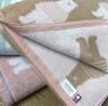 Imabari Towel Bath Towel Cotton Set Border Bear Pattern 60x120cm 3-Piece (3-Color Set)