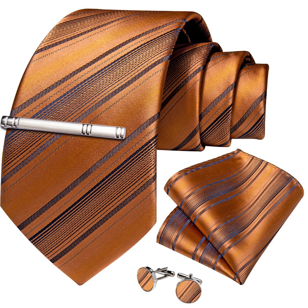 Men's Tie Silk Paisley Classic Wedding Necktie and Pocket Square Cufflinks Set