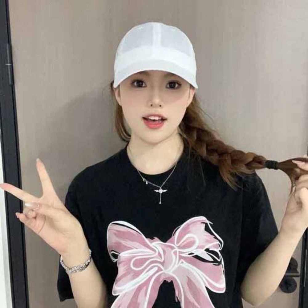 Аниме Быстросохнущая Бейсболка Корейский Стиль Кепка с Козырьком Ретро Однотонная Солнцезащитная Шляпа Девушка