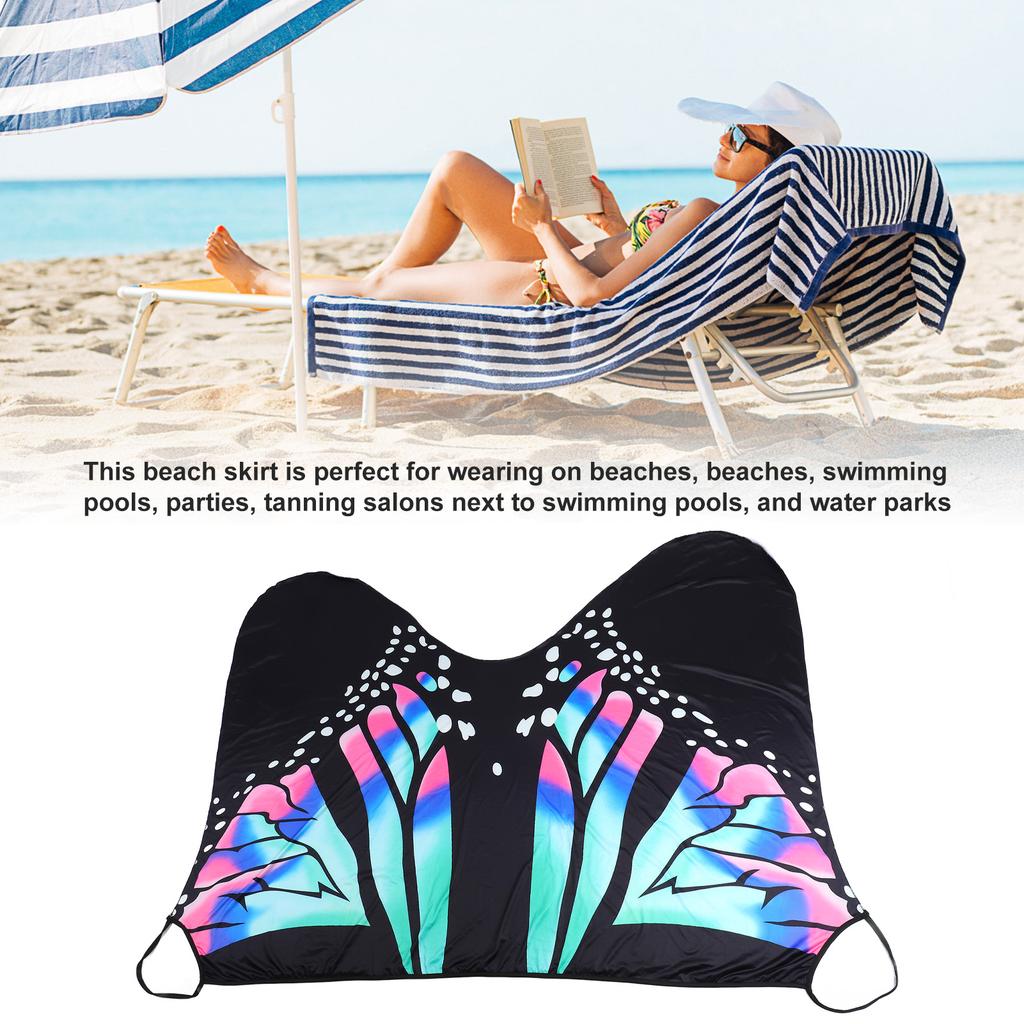 Пляжная накидка купальник с узором бабочки Удобная дышащая Стильная накидка для бикини Синяя