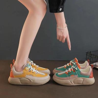 Мода Весна 2024 Новая Кожаная Женская Обувь Модный Тренд Женские Повседневные Туфли на Толстой Подошве с Ремешком Большая Женская Одинарная Обувь