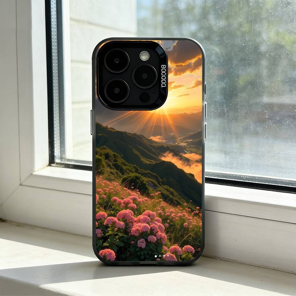 Чехол для телефона "Солнечный свет в горном лесу" для iPhone 17,16,15,14,13,12,11 Plus,Pro Max,XS, Цветной Серебристый Черный Чехол