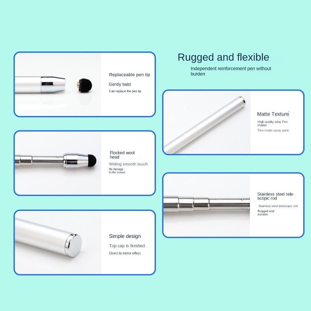 Stainless Steel Teaching Stick Retractable Handheld Presenter New Touch Screen Pen Teaching Tools
