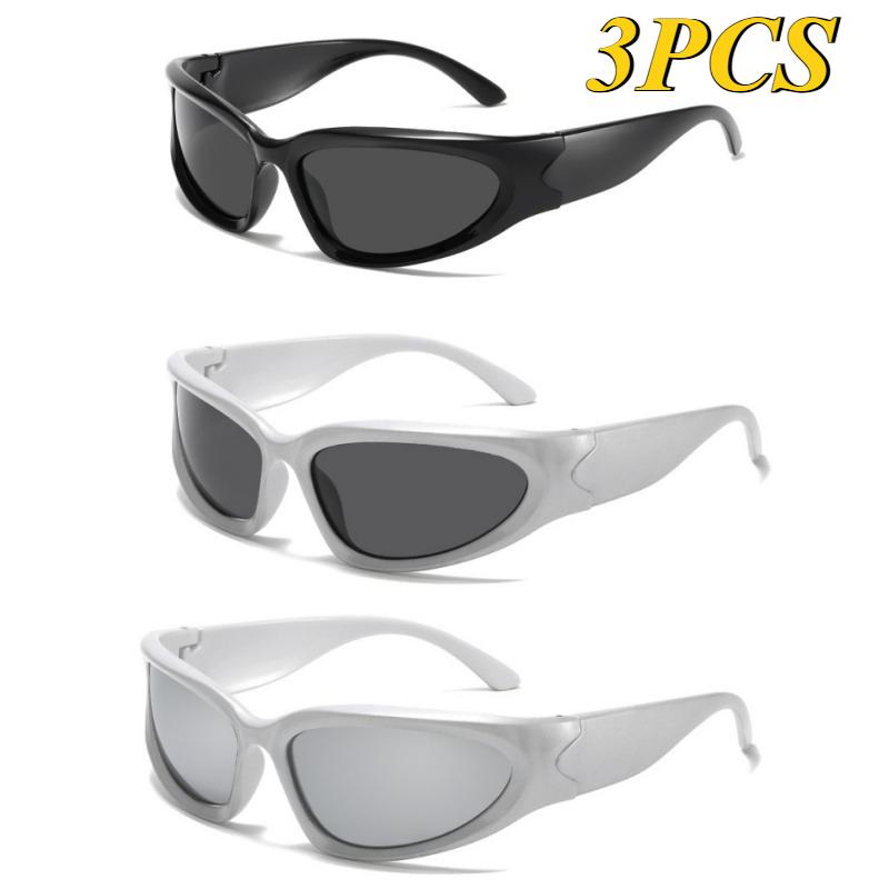 1/3Pcs Popular Women'S Sunglasses Punk Sunglasses Unique Oval Sun Glasses Men Goggle Shades Outdoor  Eyewear  Lunettes