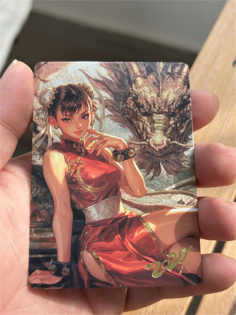 3 шт./комплект Street Fighter Чун-Ли DIY Самоконтроль Коллекционирование Подпись Торговля Флэш-карты Аниме Мультфильм Оригинальная Серия Подарок