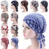 New Fashion Muslim Scarf Ruffle Chemo Hat Turban Hat Printed Headwear Head Wrap Cap