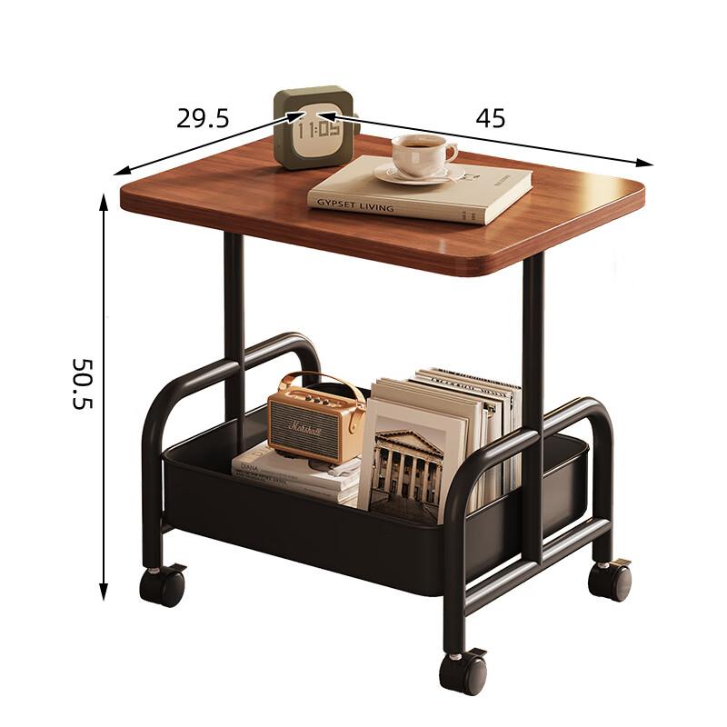 Shanshan Wood Art Tea Table, Living Room Movable Side Table, Sofa Storage with Wheels, Coffee Table, Bedroom Storage Rack, Small Table