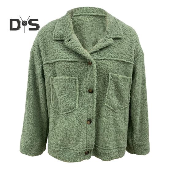 Зимняя женская куртка с двойными карманами, толстый флисовый кардиган с застежкой на пуговицы, длинные рукава, теплое ветрозащитное, сохраняющее тепло пальто для активного отдыха