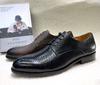 Classic Men's Genuine Leather Formal Shoes Round Toe Derby Handmade Lace-up Wedding Business Office Dress Shoes