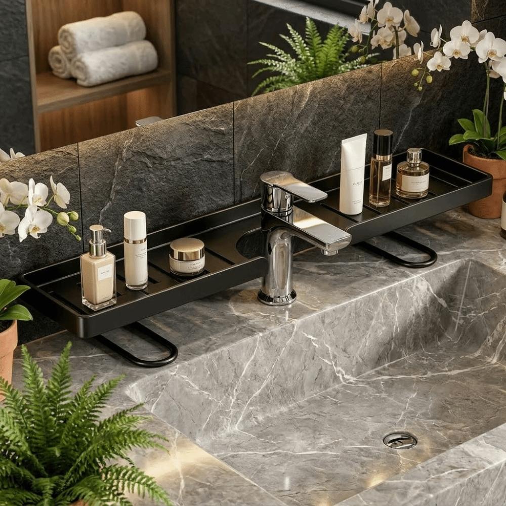 Rustproof Bathroom Storage Rack Waterproof Cosmetic Storage Box Kitchen Sink Holder Washstand