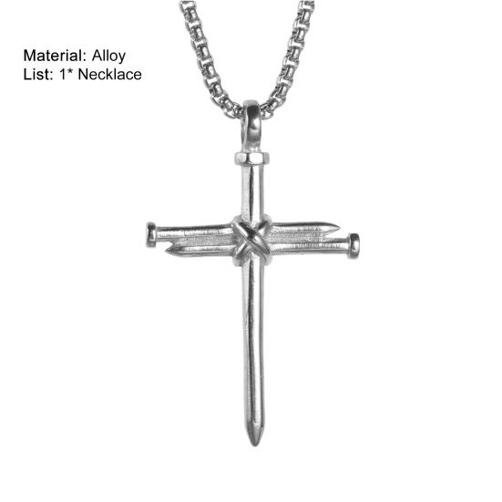 Men Necklace Cross Vintage Accessory Punk Style Men Pendant for Gift
