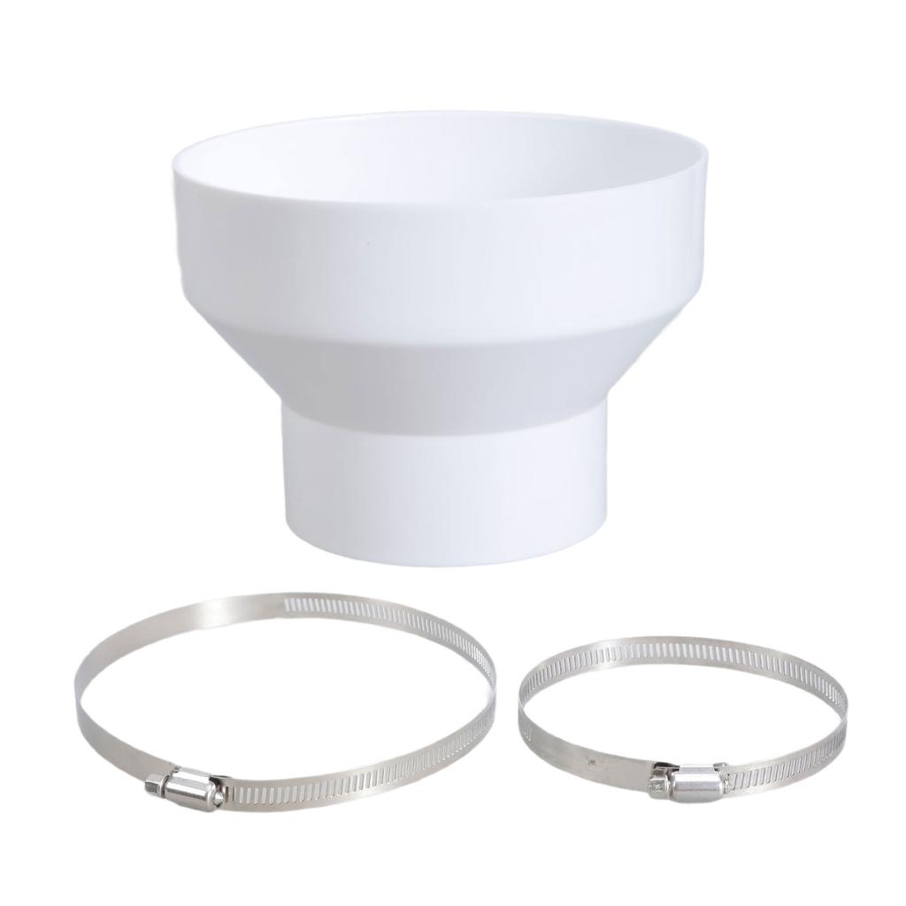 Sturdy Plastic Exhaust Hose Adapters Converts 150 Mm To 100 Mm with Metal Clamps Accessory for Efficient Ventilation