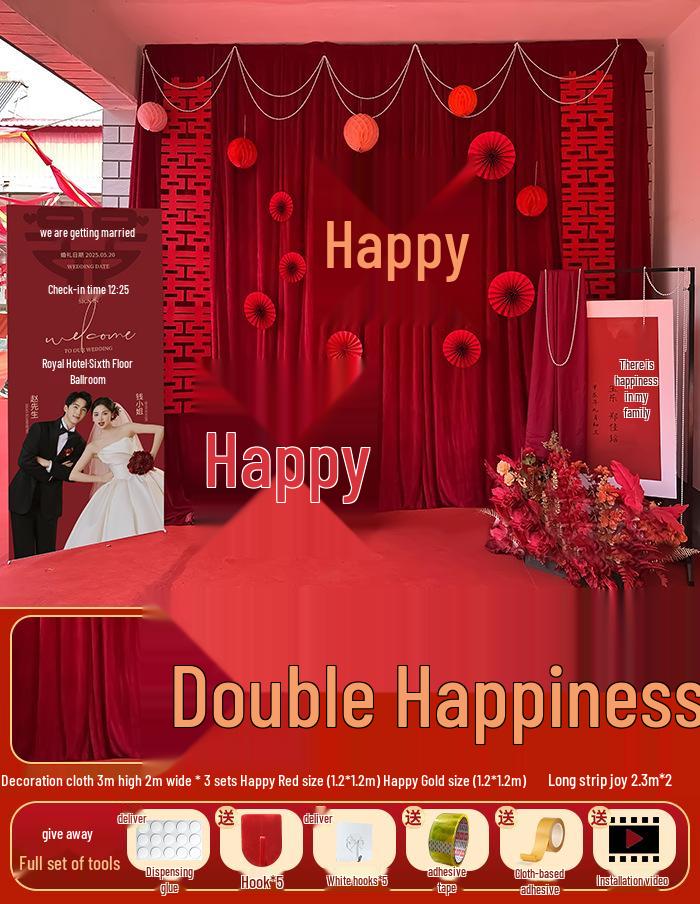 Outdoor Rustic Wedding Decor Set: Courtyard Backdrop & Reception Photo Area.