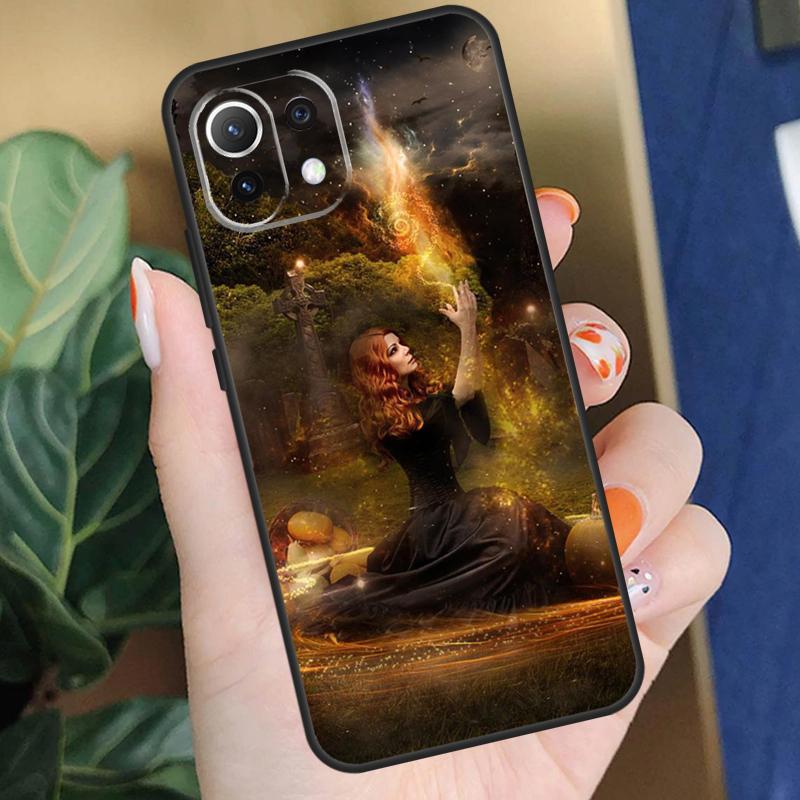 Halloween Moon Witch Horror Case For Xiaomi 15T 14T 13T Pro 14 15 Ultra 17 Pro Max POCO X7 F8 Pro X5 X6 F5 F6 F7 Coque