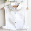 Fashion Embroidery Fake Collar Women Rhinestone Half Shirt Vest Detachable False Collar Faux Cols Lapel Female Necklace Decor