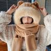 Мультяшный шарф-шапка-перчатки для женщин 3 в 1 Пушистый набор шапка-шарф Модный набор шапка-шарф с капибарой Девочки