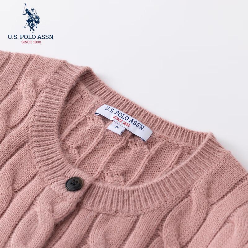 U.S. Polo Assn. Женский однотонный вязаный кардиган из смесовой шерсти