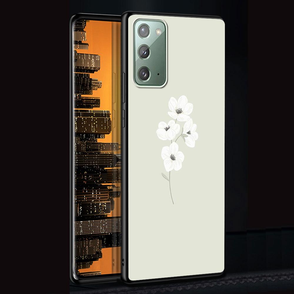 Чехол с фиолетовым фоновым рисунком для Samsung Galaxy Note 20 Ultra 10 Lite 9 8, черный силиконовый чехол для телефона Note20 Note10 Plus Funda