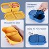 Reusable Silicone Snack Containers with Lids Mini Containers 2 Compartments Portable Food Storage Box for Picnic Tools Box