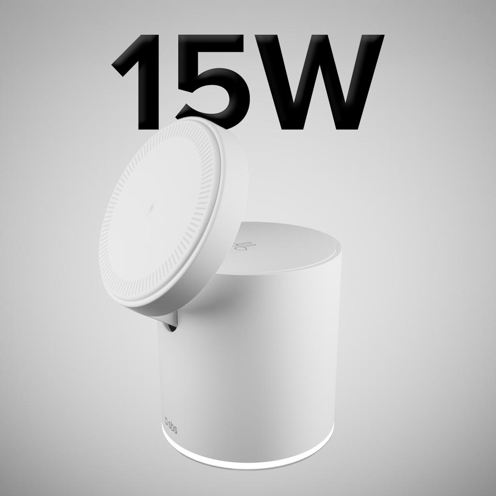 2-in-1 Wireless Magnetic Charging Station for Smartphone and Headphones - White