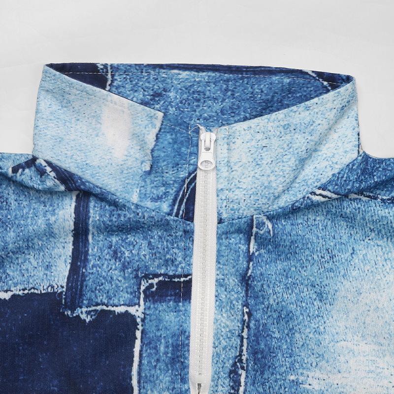 Женский свитшот осенне-зимний с контрастной цветной вставкой, повседневный пуловер с отложным воротником на молнии и длинными рукавами, приталенный